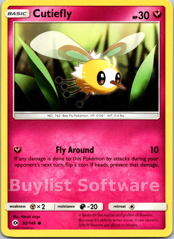 Cutiefly [92/149] [Sun & Moon Base Set] Reverse Holofoil