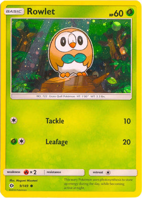 Rowlet (Cosmos Holo) [009/149] [Sun & Moon Base Set] Holofoil