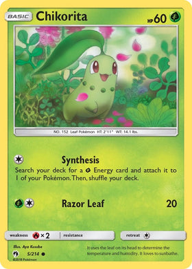Chikorita (5) [5/214] [Lost Thunder] Reverse Holofoil