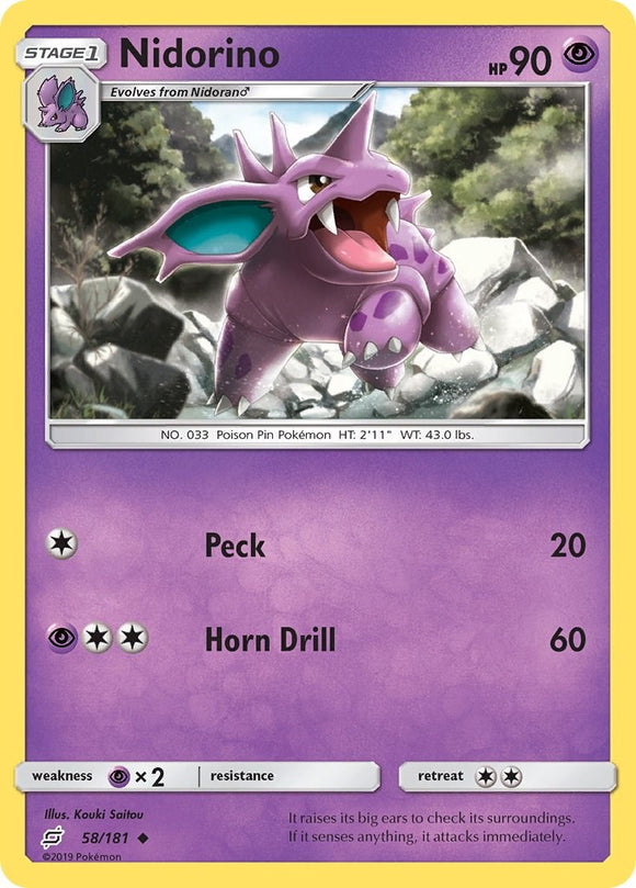 Nidorino [58/181] [Team Up] Reverse Holofoil