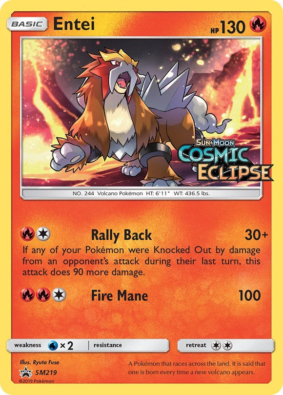 Entei (Cosmic Eclipse Stamped) [SM219] [Sun & Moon Promos] Holofoil
