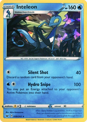 Inteleon (Cracked Ice Holo) [059/202] [Sword & Shield Base Set] Holofoil