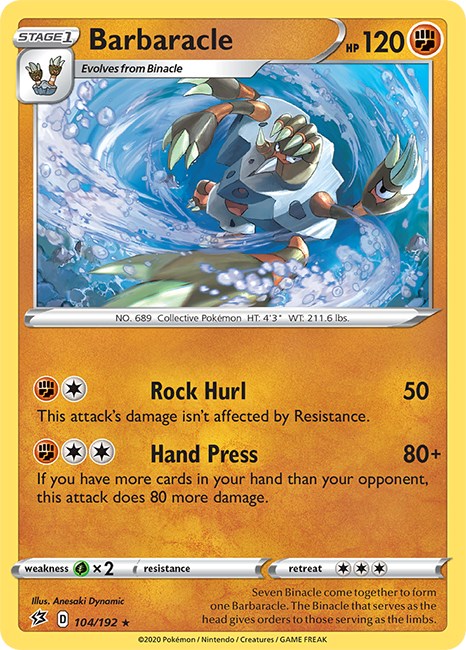 Barbaracle [104/192] [Rebel Clash] Reverse Holofoil