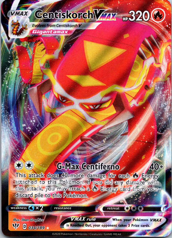 Centiskorch VMAX [034/189] [Darkness Ablaze] Holofoil