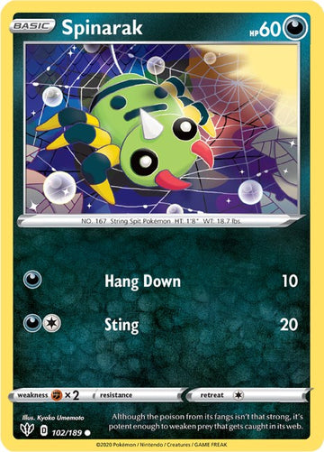 Spinarak [102/189] [Darkness Ablaze] Reverse Holofoil