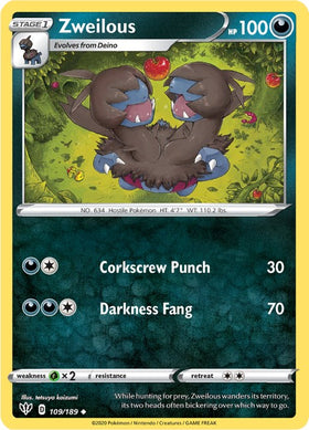 Zweilous [109/189] [Darkness Ablaze] Reverse Holofoil