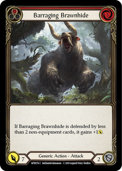 Barraging Brawnhide (Red) [WTR176] [Welcome to Rathe] Unlimited Edition Rainbow Foil