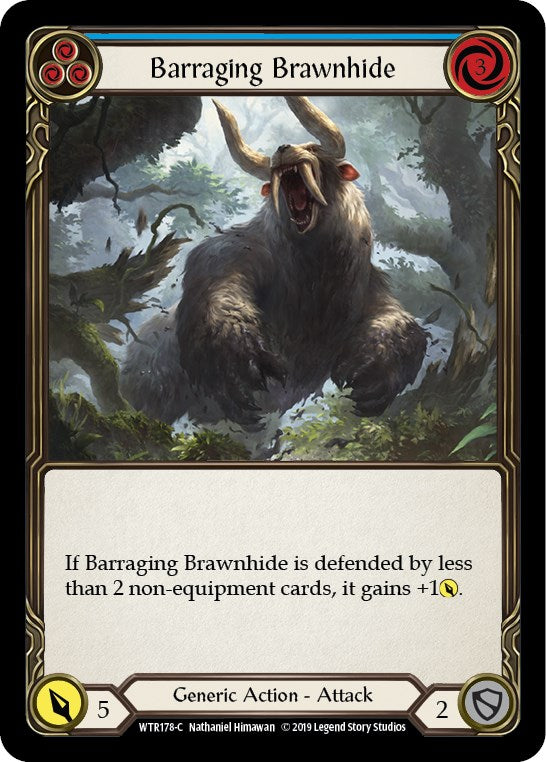 Barraging Brawnhide (Blue) [WTR178] [Welcome to Rathe] 1st Edition Normal