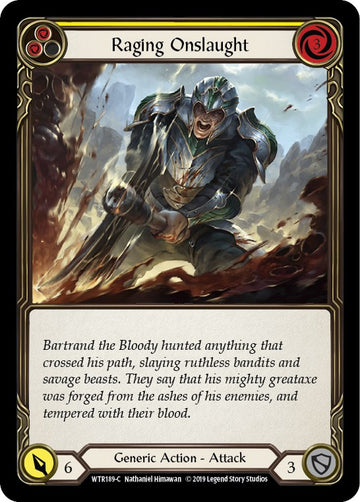 Raging Onslaught (Yellow) [WTR189] [Welcome to Rathe] Unlimited Edition Rainbow Foil