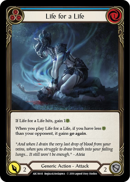 Life for a Life (Blue) [ARC166] [Arcane Rising] 1st Edition Normal