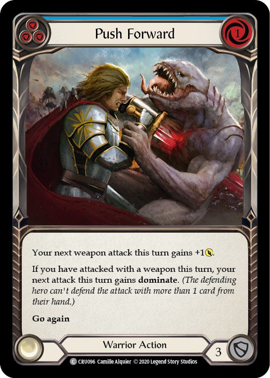 Push Forward (Blue) [CRU096] [Crucible of War] 1st Edition Rainbow Foil