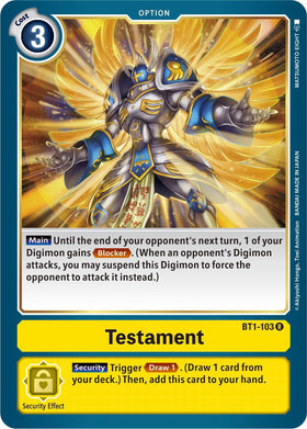 Testament [BT1-103] [Release Special Booster 1.5]