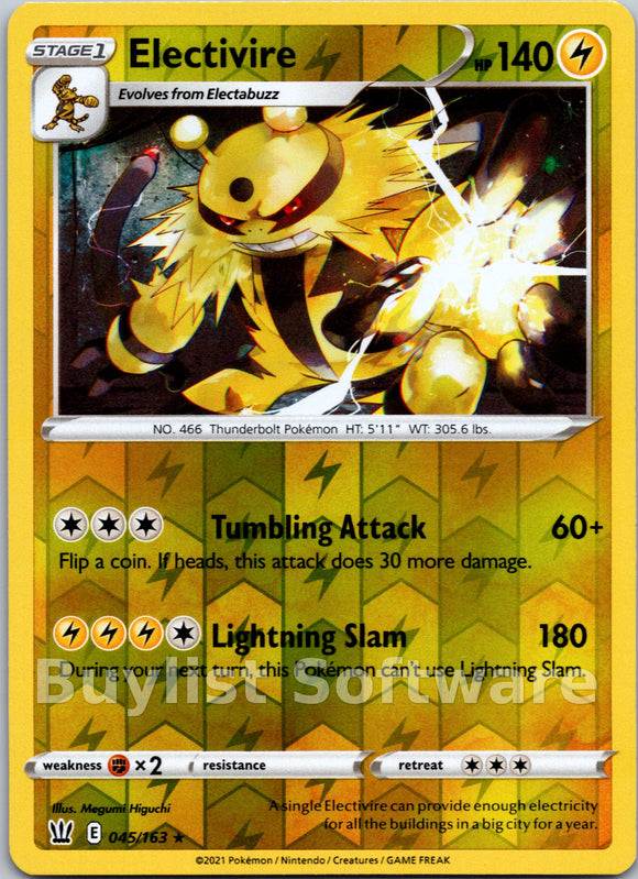 Electivire [045/163] [Battle Styles] Reverse Holofoil