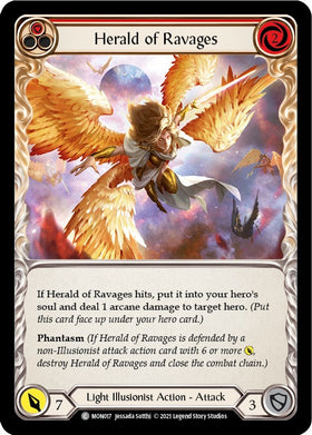 Herald of Ravages (Red) [MON017] [Monarch] Unlimited Edition Rainbow Foil