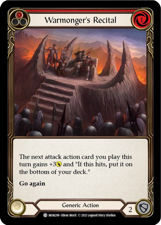 Warmonger's Recital (Red) [MON299] [Monarch] 1st Edition Rainbow Foil