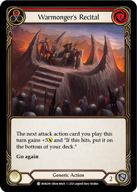 Warmonger's Recital (Red) [MON299] [Monarch] 1st Edition Rainbow Foil