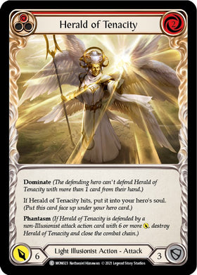 Herald of Tenacity (Red) [MON023] [Monarch] Unlimited Edition Rainbow Foil