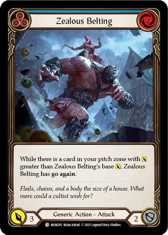 Zealous Belting (Blue) [MON295] [Monarch] 1st Edition Rainbow Foil