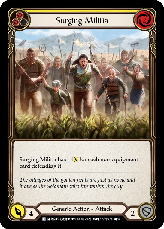 Surging Militia (Yellow) [MON288] [Monarch] Unlimited Edition Rainbow Foil