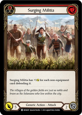 Surging Militia (Red) [MON287] [Monarch] Unlimited Edition Rainbow Foil