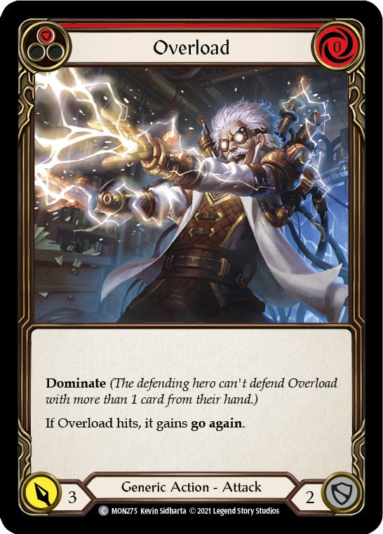 Overload (Red) [MON275] [Monarch] 1st Edition Rainbow Foil
