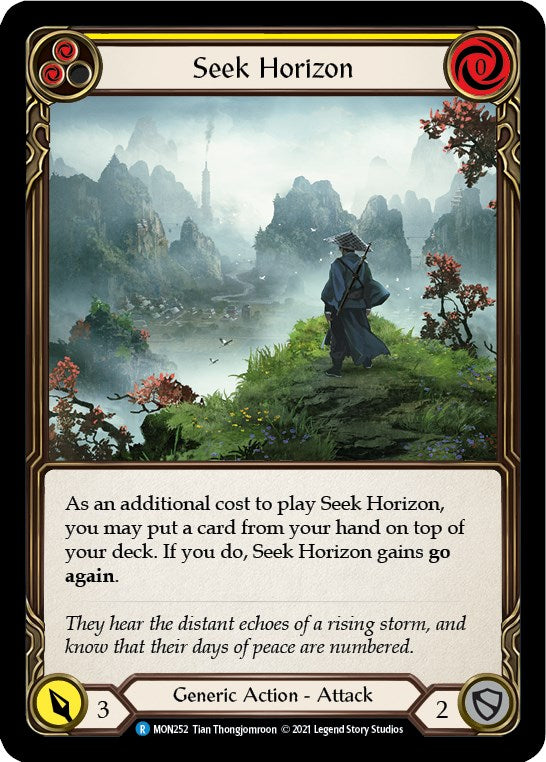 Seek Horizon (Yellow) [MON252] [Monarch] Unlimited Edition Rainbow Foil