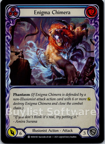 Enigma Chimera (Blue) [MON100] [Monarch] 1st Edition Rainbow Foil