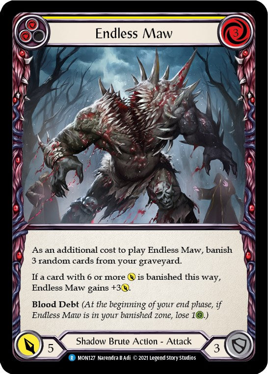 Endless Maw (Yellow) [MON127] [Monarch] 1st Edition Rainbow Foil