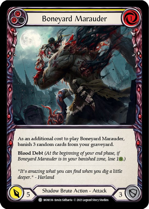 Boneyard Marauder (Yellow) [MON136] [Monarch] 1st Edition Normal