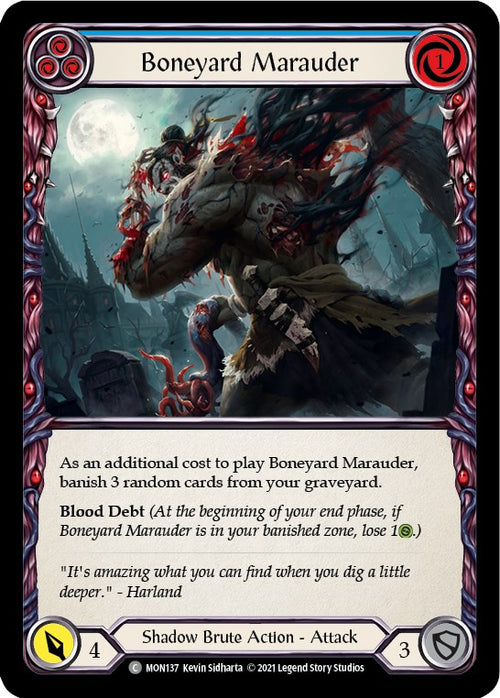 Boneyard Marauder (Blue) [MON137] [Monarch] 1st Edition Normal