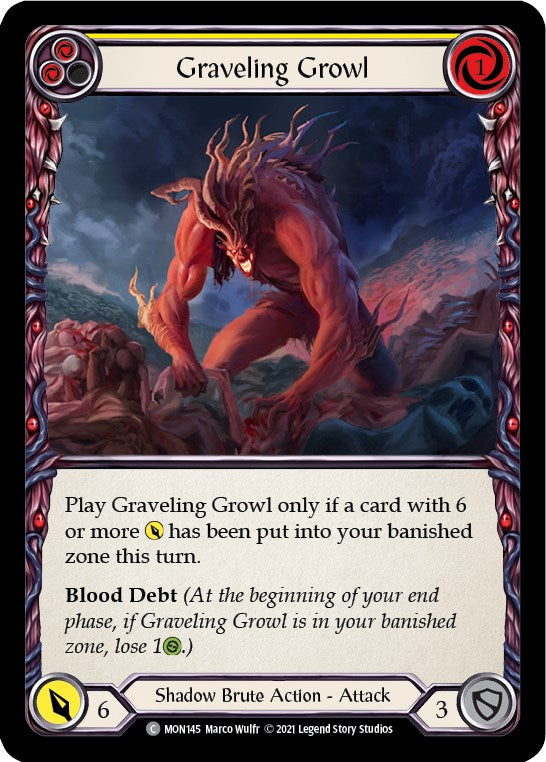 Graveling Growl (Yellow) [MON145] [Monarch] 1st Edition Normal