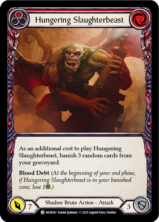 Hungering Slaughterbeast (Red) [MON147] [Monarch] 1st Edition Normal