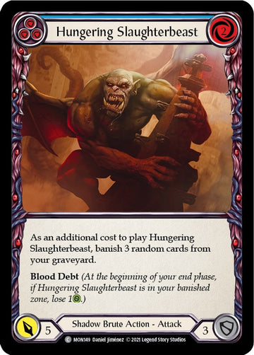 Hungering Slaughterbeast (Blue) [MON149] [Monarch] 1st Edition Rainbow Foil