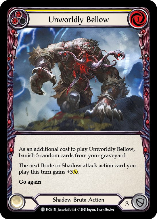 Unworldly Bellow (Yellow) [MON151] [Monarch] Unlimited Edition Rainbow Foil