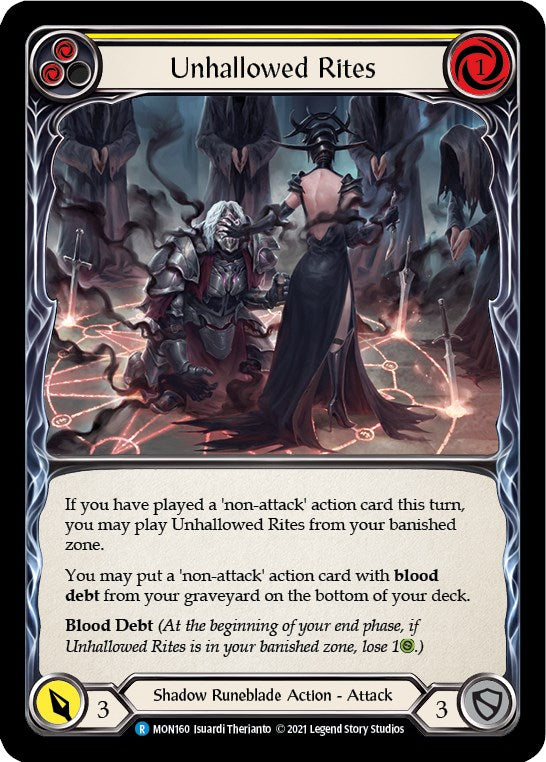 Unhallowed Rites (Yellow) [MON160] [Monarch] Unlimited Edition Rainbow Foil
