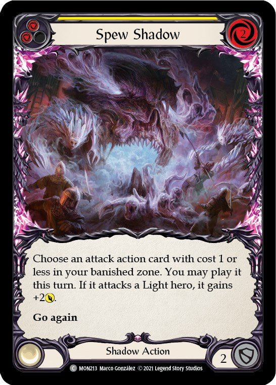 Spew Shadow (Yellow) [MON213] [Monarch] Unlimited Edition Rainbow Foil