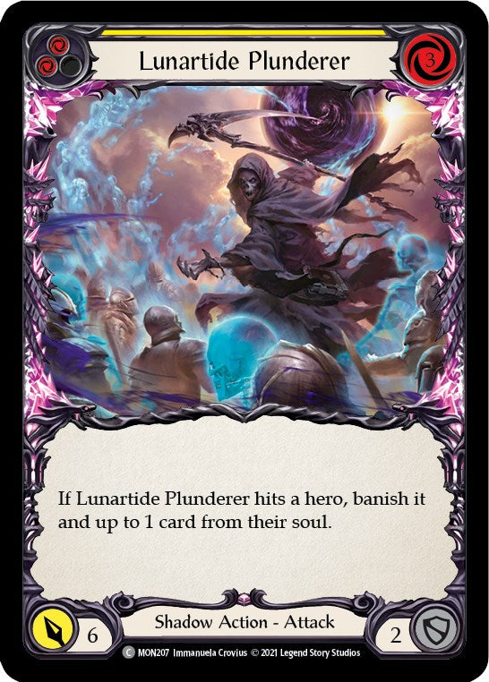 Lunartide Plunderer (Yellow) [MON207] [Monarch] 1st Edition Rainbow Foil