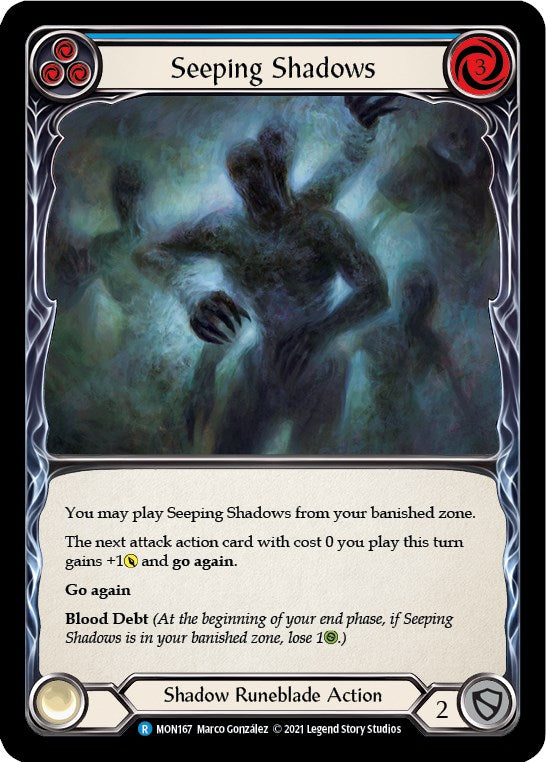 Seeping Shadows (Blue) [MON167] [Monarch] 1st Edition Normal