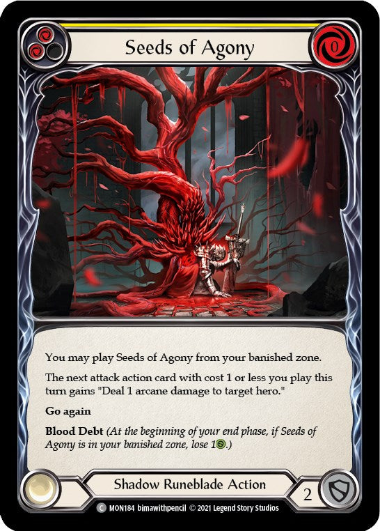 Seeds of Agony (Yellow) [MON184] [Monarch] Unlimited Edition Rainbow Foil