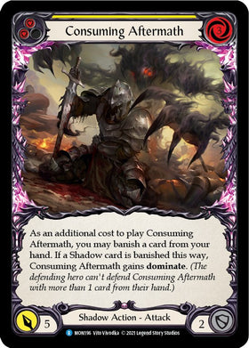 Consuming Aftermath (Yellow) [MON196] [Monarch] 1st Edition Rainbow Foil
