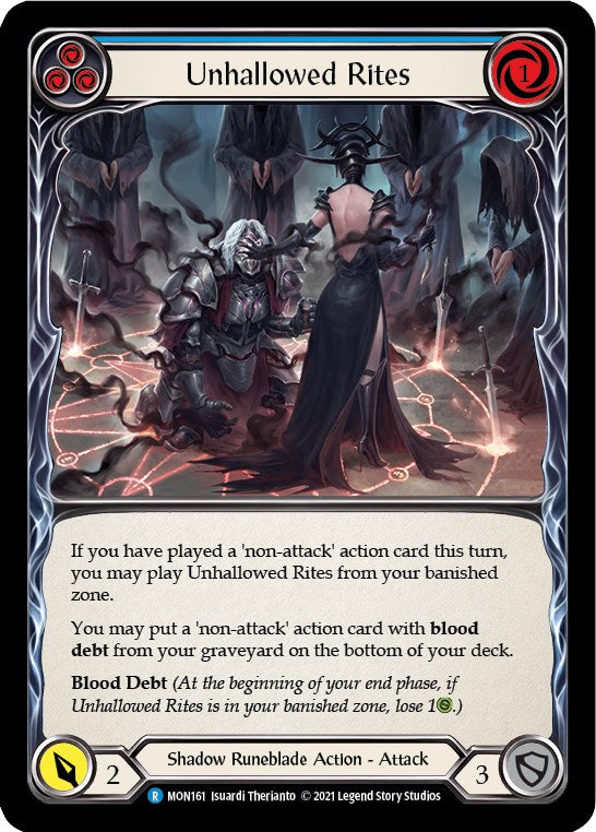 Unhallowed Rites (Blue) [MON161] [Monarch] 1st Edition Rainbow Foil