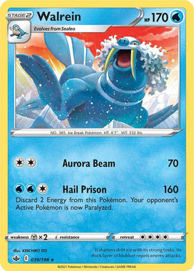 Walrein [039/198] [Chilling Reign] Reverse Holofoil