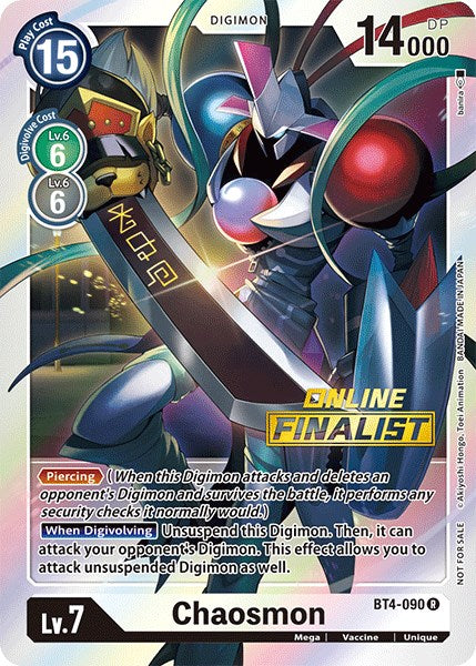 Chaosmon - BT4-090 (2021 Championship Online Regional) [Online Finalist] [BT4-090] [Great Legend] Foil