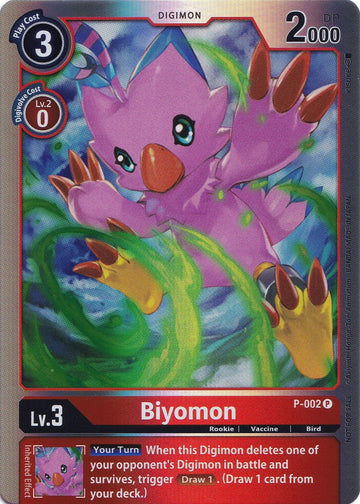 Biyomon - P-002 (Rainbow Foil) [P-002 P] [Digimon Promotion Cards] Foil
