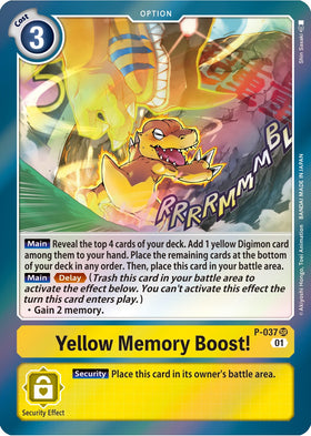 Yellow Memory Boost! [P-037] [Digimon Promotion Cards] Foil