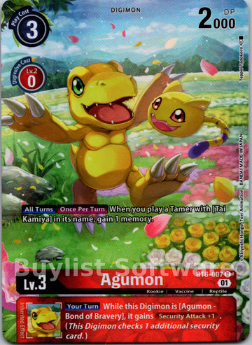 Agumon (Alternate Art) [BT6-007 U] [Double Diamond] Foil