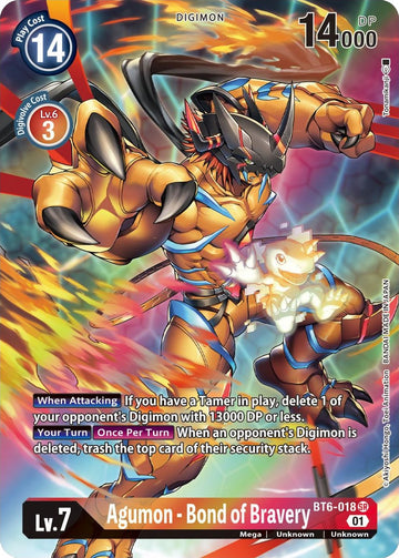 Agumon - Bond of Bravery (Alternate Art) [BT6-018 SR] [Double Diamond] Foil