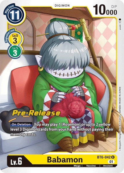 Babamon [BT6-042] [Double Diamond Pre-Release Cards] Foil