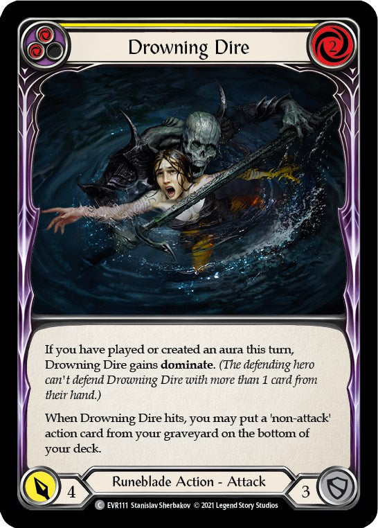 Drowning Dire (Yellow) [EVR111] [Everfest] 1st Edition Normal