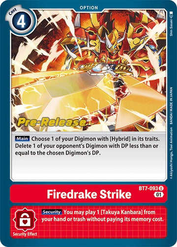 Firedrake Strike [BT7-093] [Next Adventure Pre-Release Cards] Foil